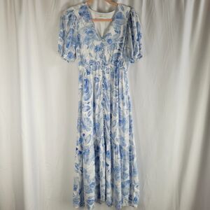 Neuflora Queensdale Dress Womens Size Small Blue And White Floral